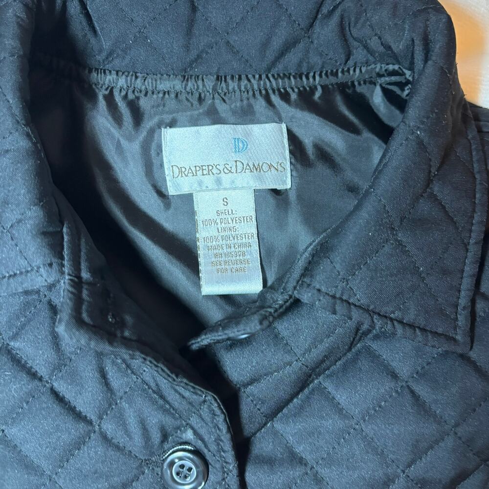 DRAPERS & DAMONS Women's Quilted Buttoned Black Vest Size Small - Picture 5 of 6